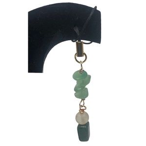 Fluoride and moss agate keychain/lanyard